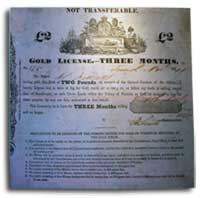 Gold License for mining in Ballarat goldfields