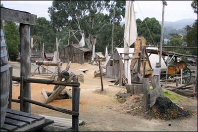 Recreation of gold miners diggings at Sovereign Hill Ballarat