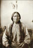 Old photo of Sitting Bull, Sioux Chief in mid 1800s