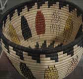 Woven basket with corn patterns