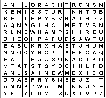 USA States M-N Word Search