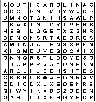 USA States O-W Word Search