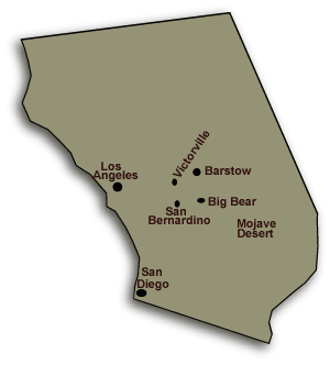 Map of LA to Barstow