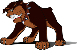 Huge angry dog