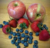 Apples, strawberries, blueberries