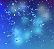 Hundreds of butterflies against the blue sky
