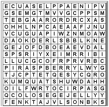 Healthy Fruit Word Search Puzzle