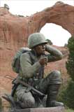 Statue of a Navajo Code Talker at Window Rock, New Mexico