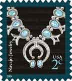 United States postage stamp celebrating Navajo jewellery