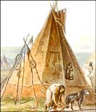 Tepee made of animal skins