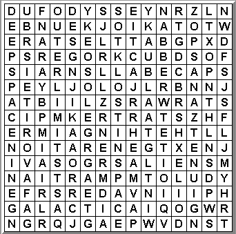 Sci-Fi Word Search Puzzle